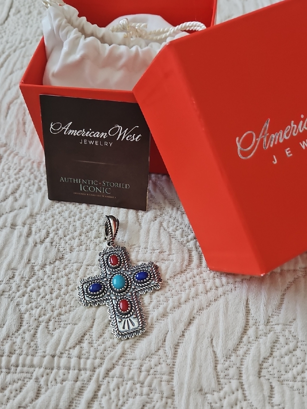 American West Multigem Concha Cross